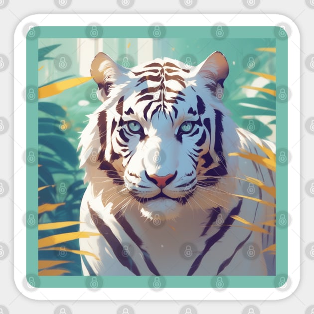 Royal White Tiger Sticker by Spaceboyishere